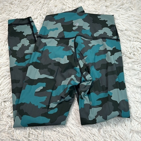 Lululemon Wunder Under High-Rise Tight 25" Heritage 365 Camo Tidewater Teal Mult - Picture 3 of 5